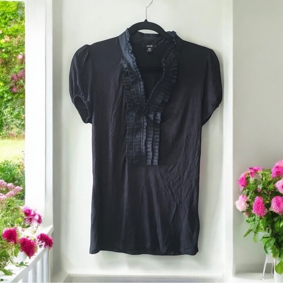 Jacob Black Ruffled Neckline Top - Picture 7 of 7